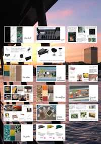 a view of a building with a view of the water