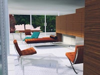 a 3d rendering of a modern living room