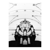 a black and white photograph of an organ in a church
